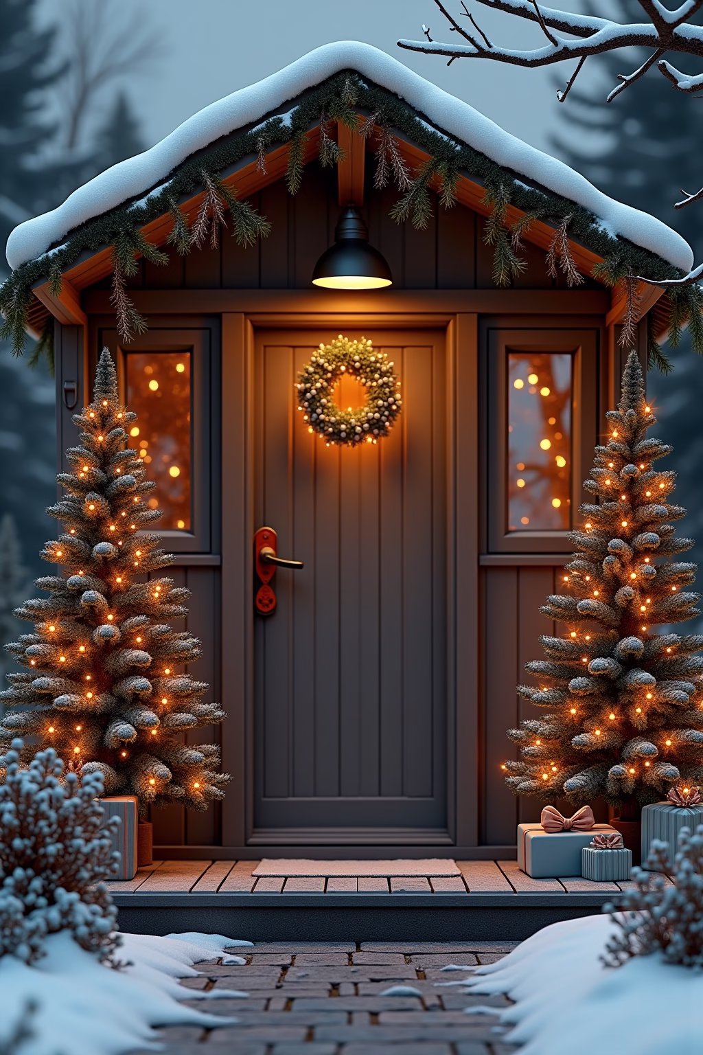 adventsdeko draussen eingang outline 8