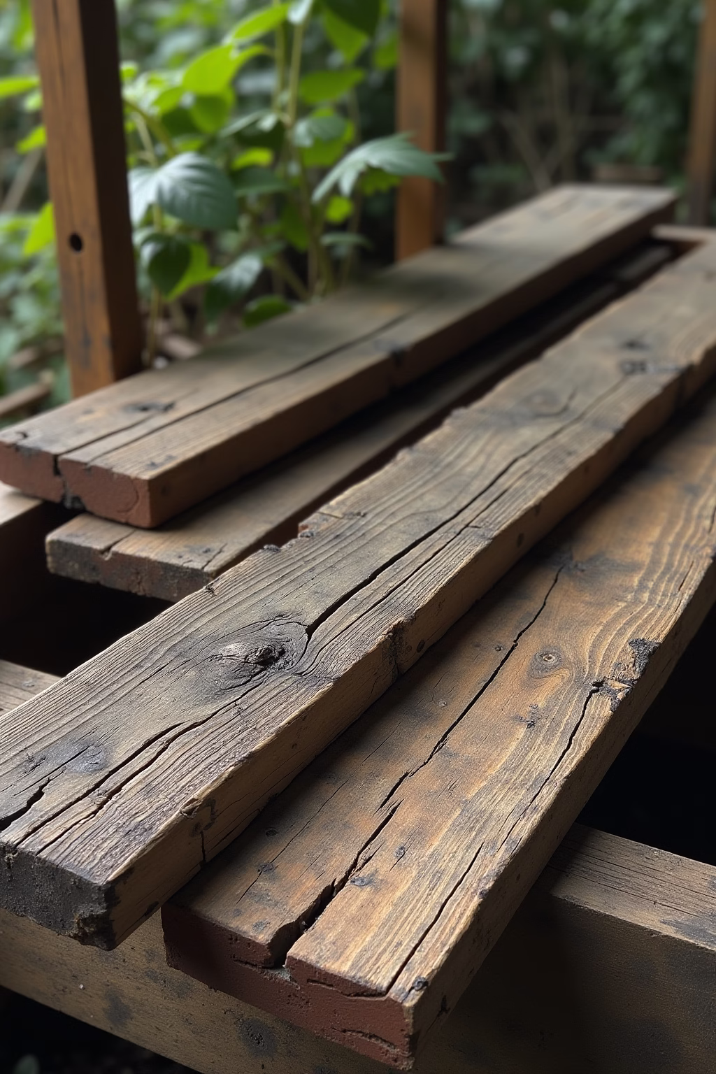 alte balken deko garten outline 1