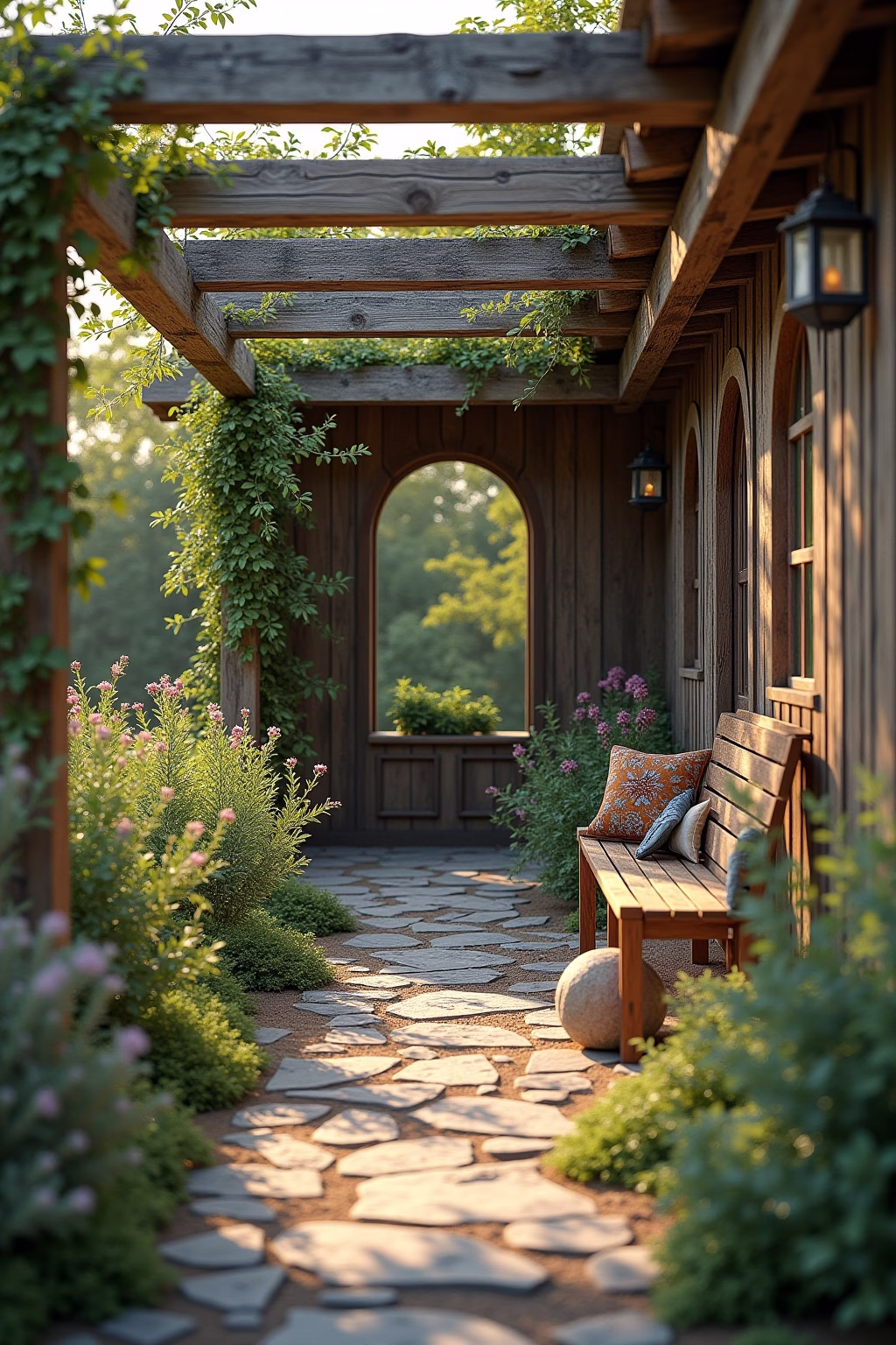 alte balken deko garten outline 2