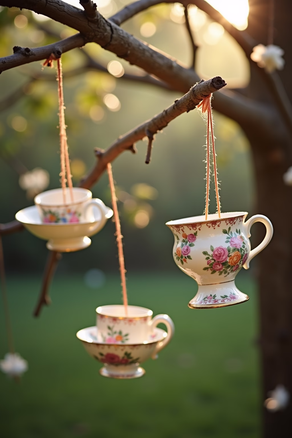 altes geschirr im garten outline 2