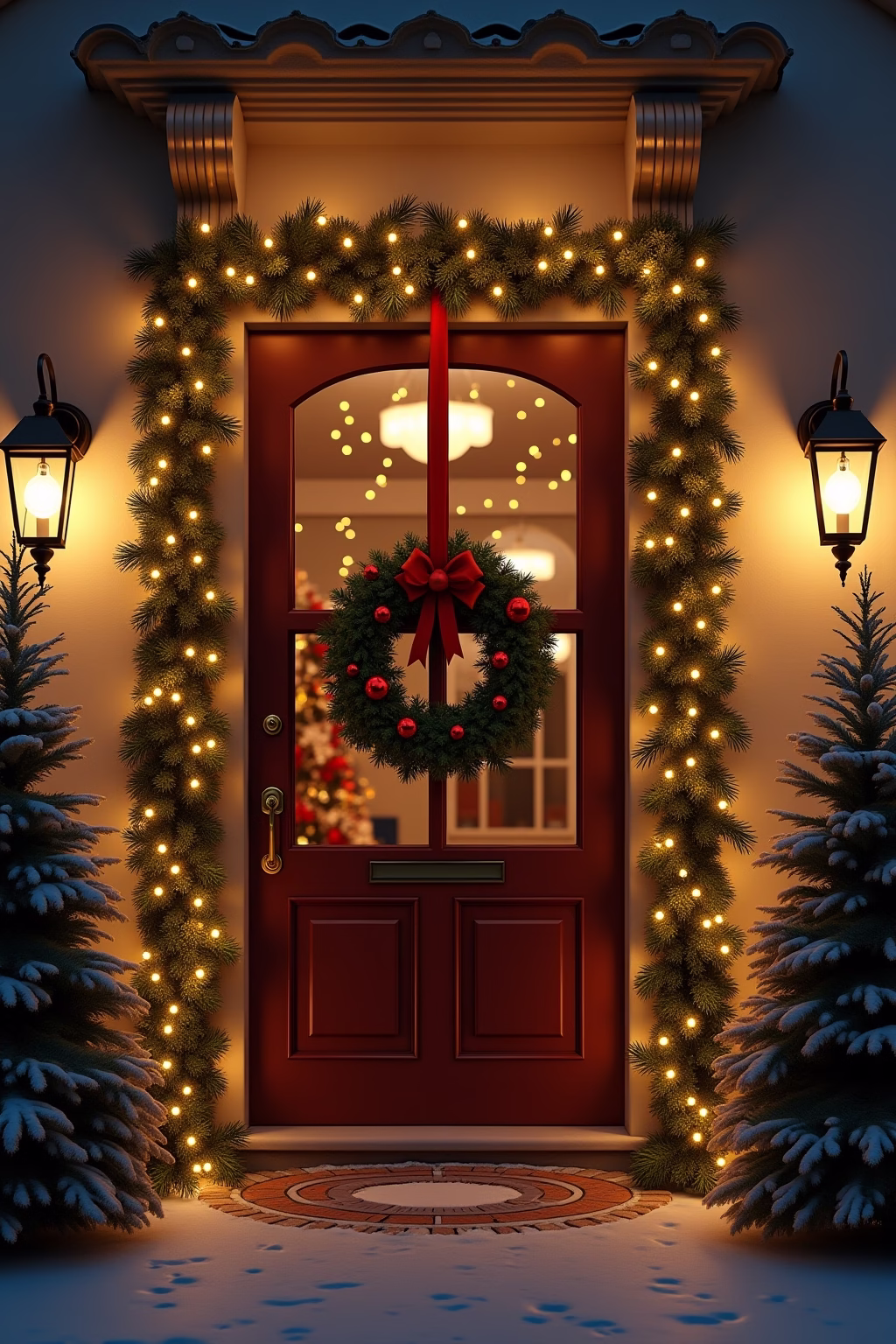 deko hauseingang weihnachten outline 1