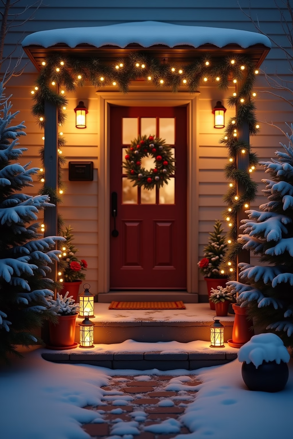 deko hauseingang weihnachten outline 4