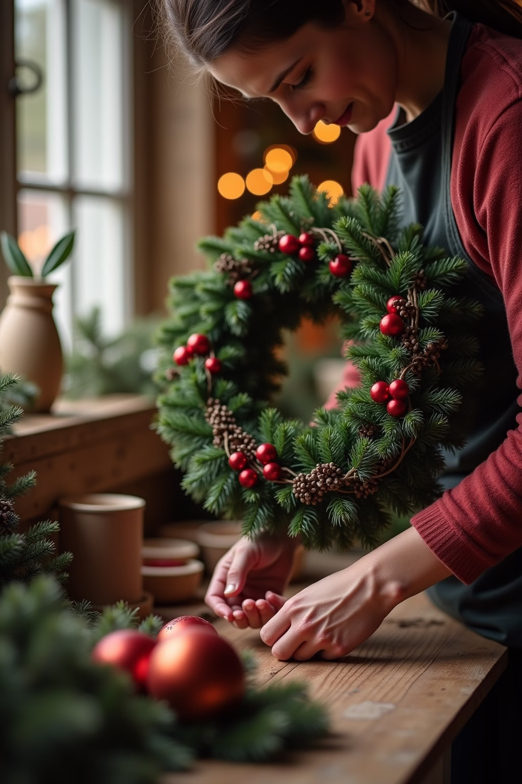 deko weihnachten tuerkranz outline 3