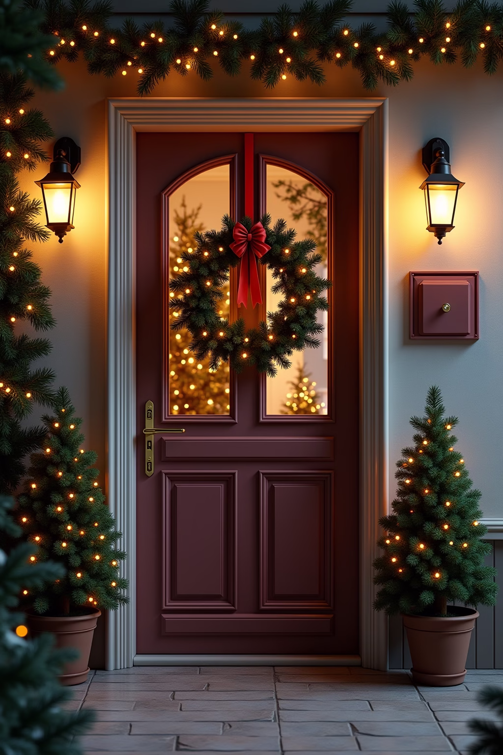 deko weihnachten tuerkranz outline 6