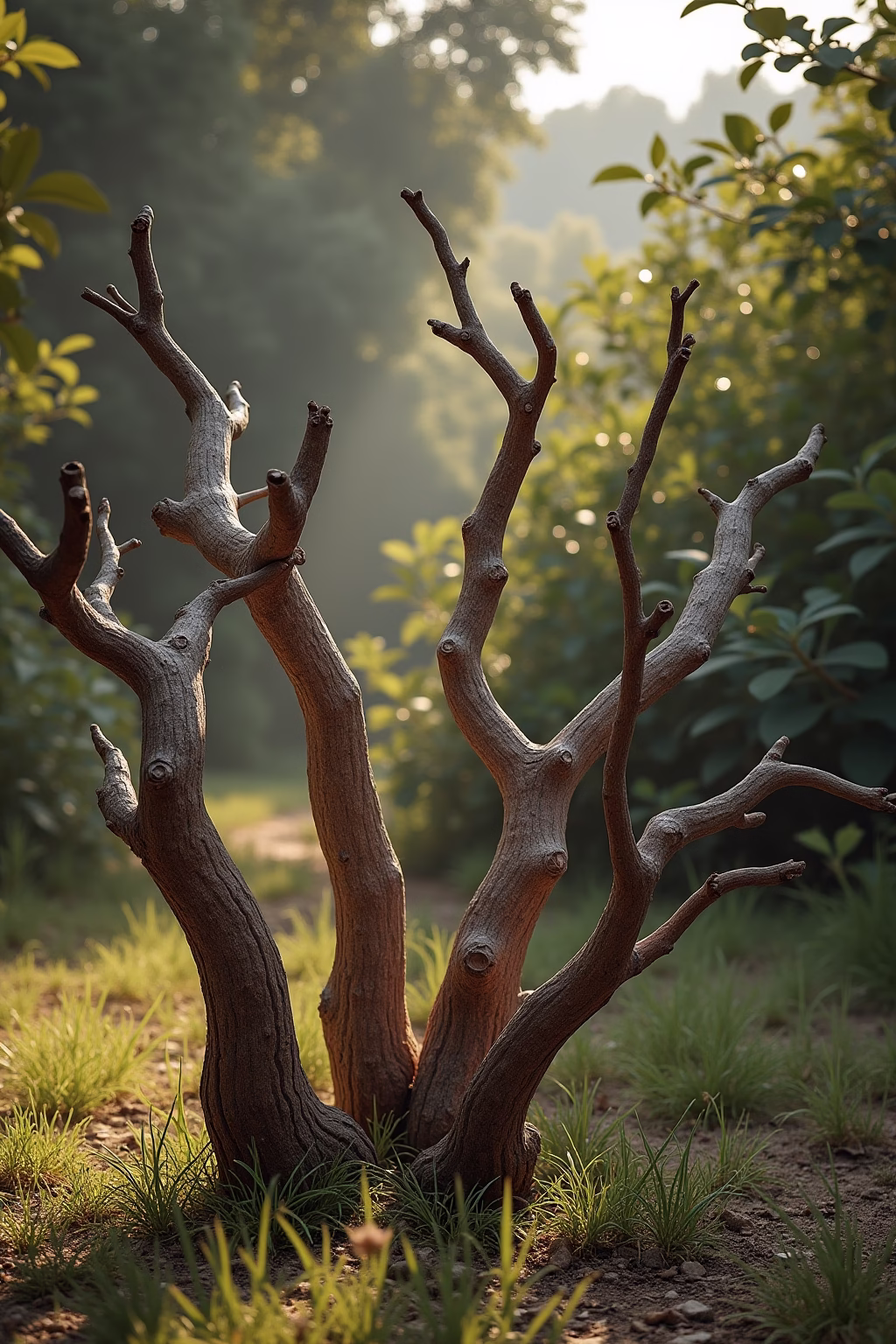 draussen deko mit aesten im garten outline 6