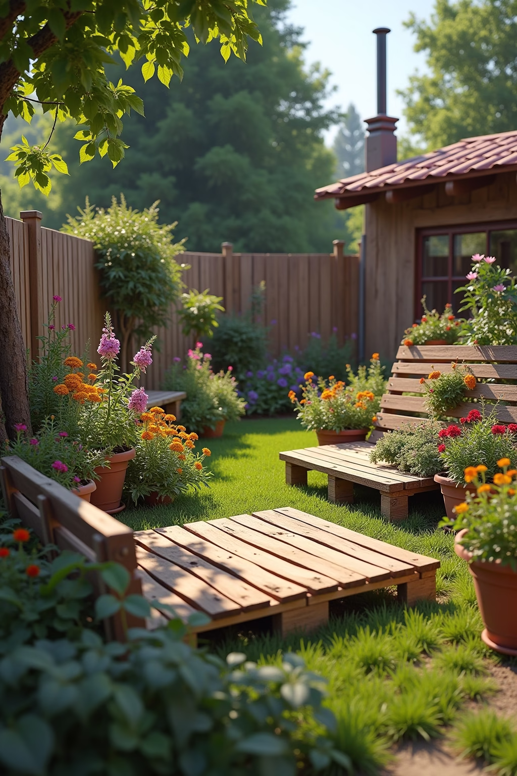 gartengestaltung paletten ideen garten outline 3