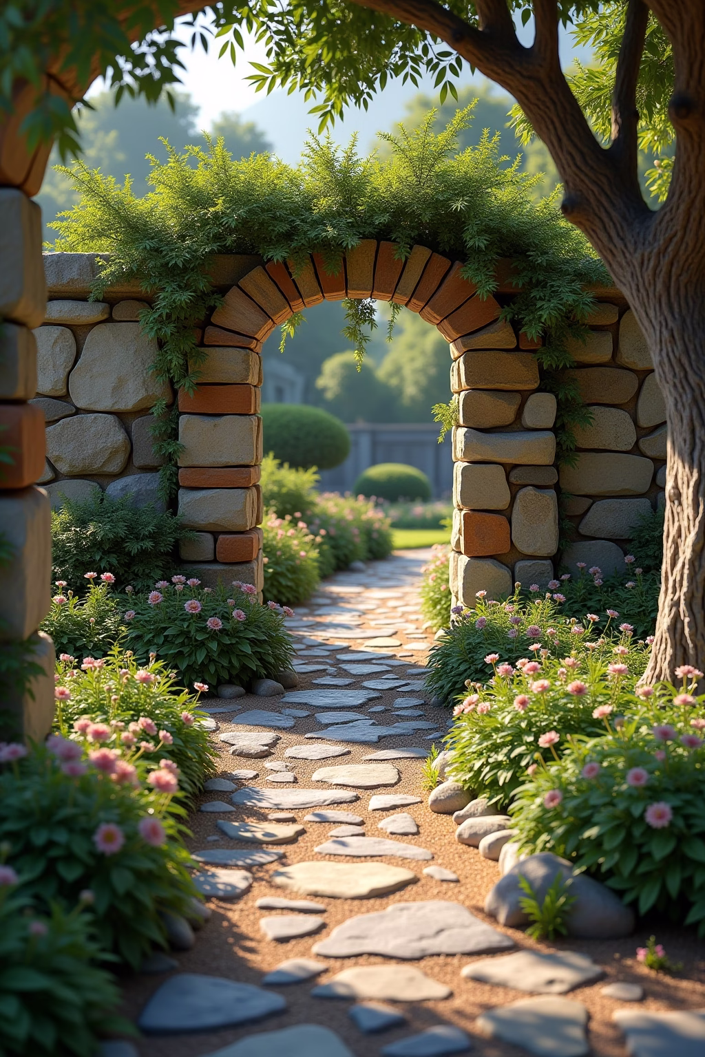 gehwegplatten garten ideen outline 7