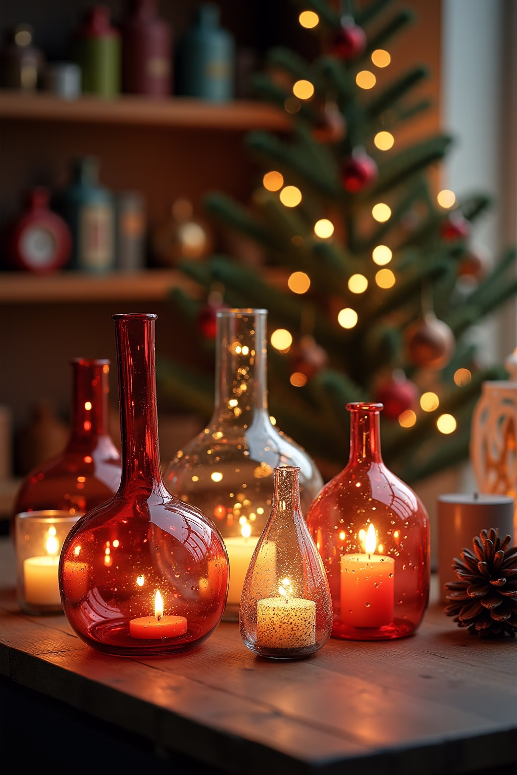 glasvasen dekorieren weihnachten outline 6