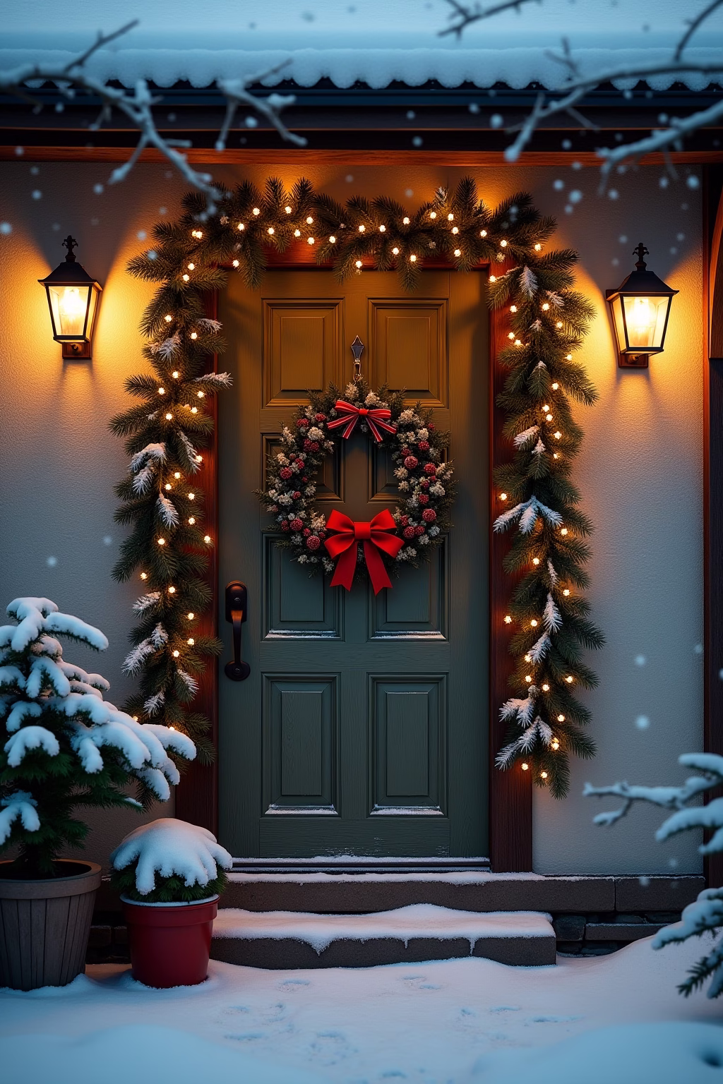 8 Haustür Weihnachtsdekoration Ideen für Festliche Tage 38 haustuer weihnachtsdekoration outline 7