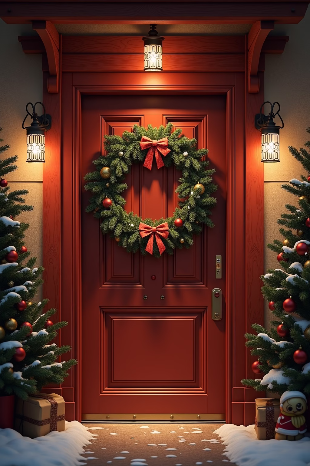 haustuer weihnachtsdekoration outline 8