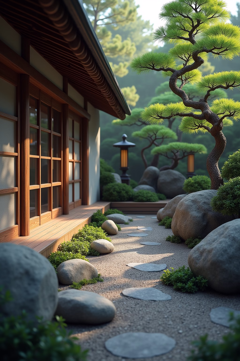 japanische ecke im garten outline 2