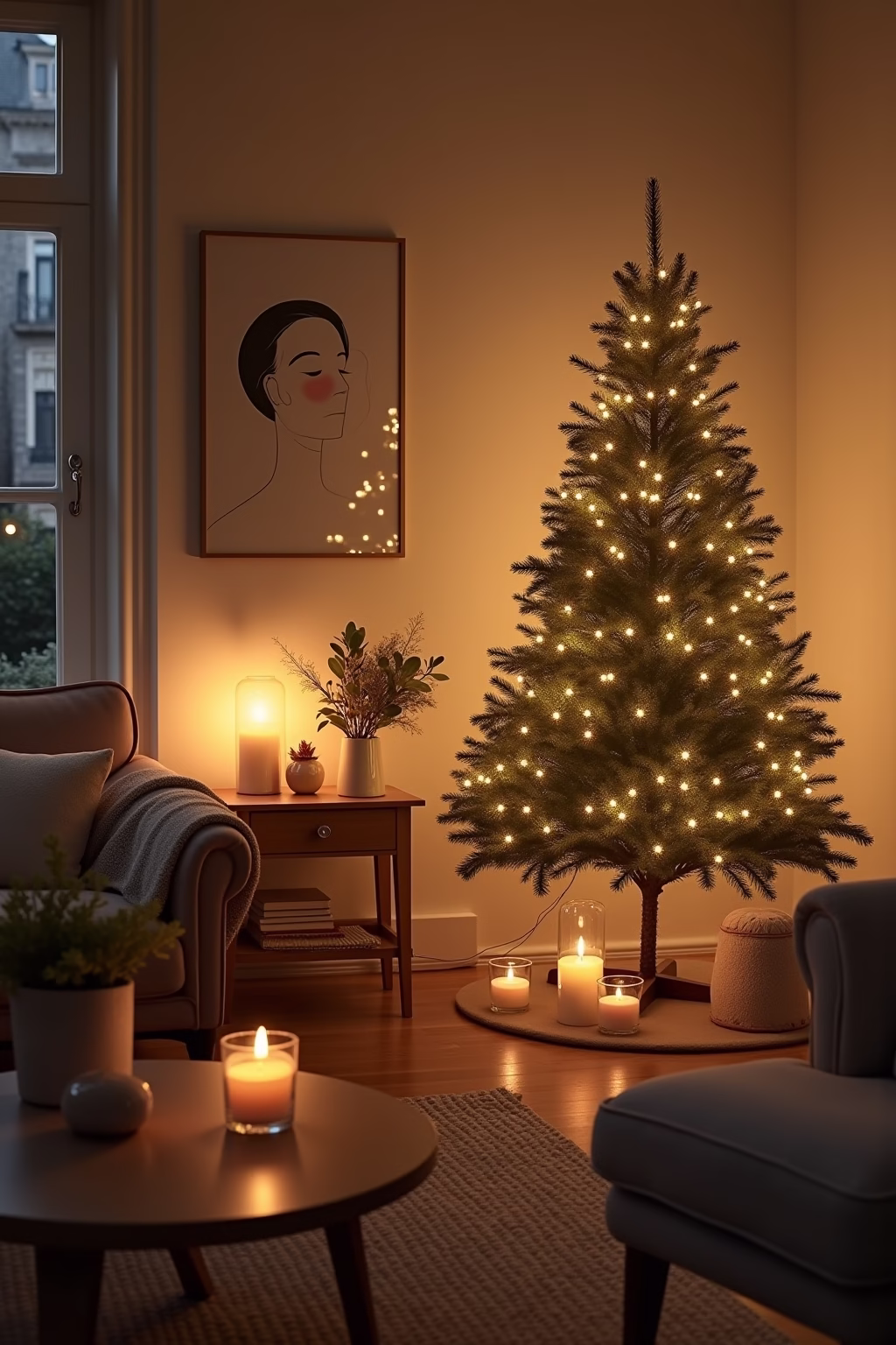 moderne weihnachtsdekoration outline 8