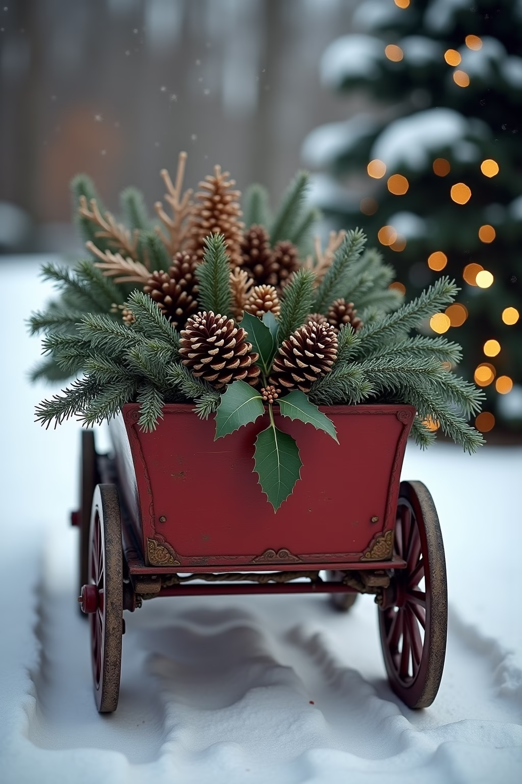 8 Schlitten Deko Weihnachten Draussen Ideen für Gärten 29 schlitten deko weihnachten draussen outline 7