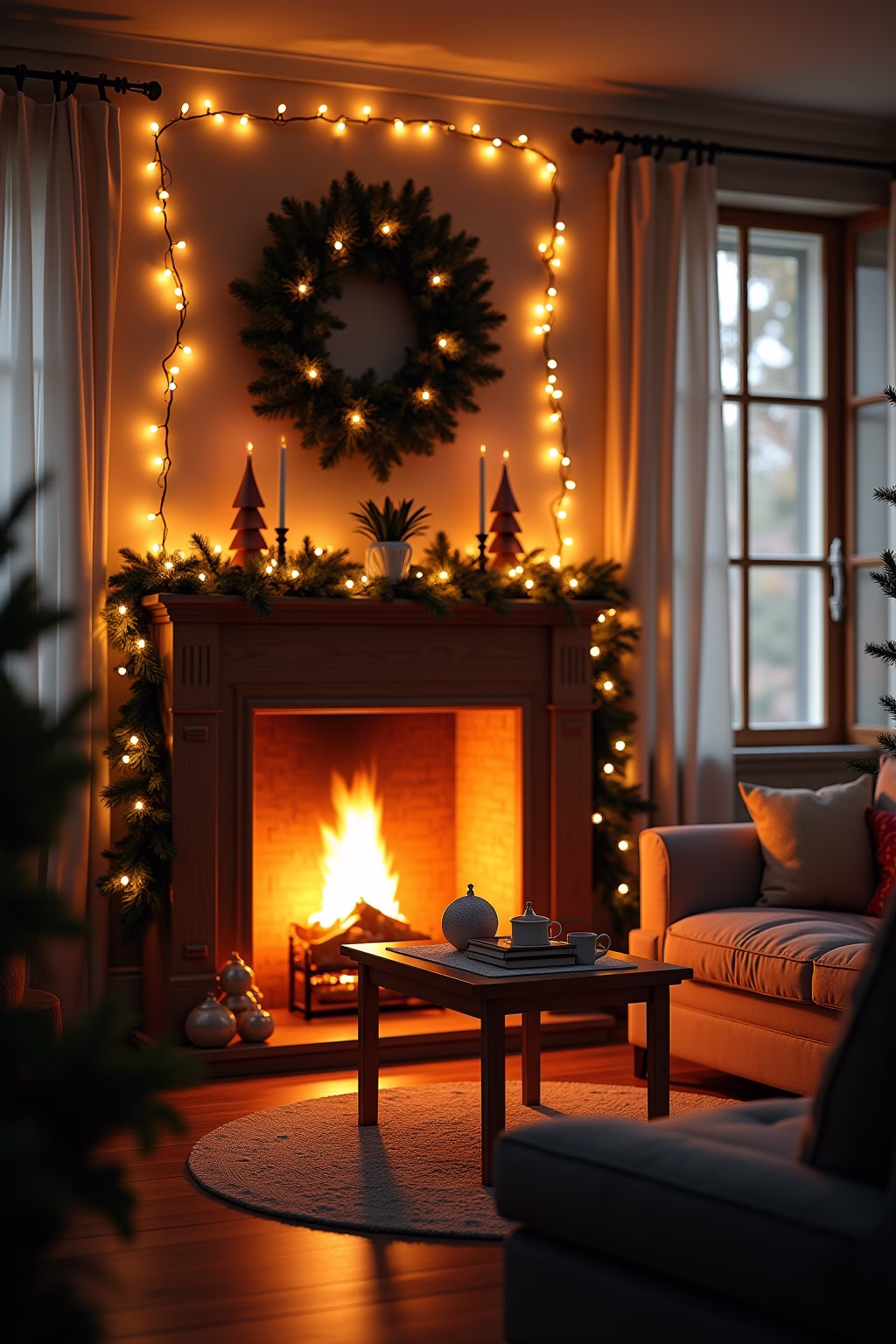 weihnachten wohnzimmer outline 1