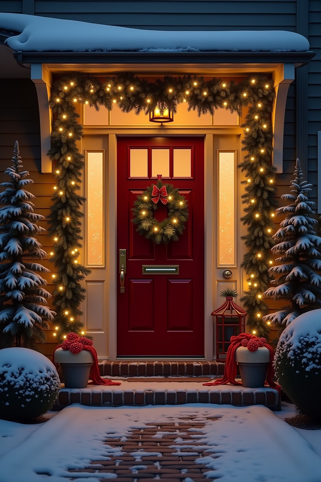 weihnachtsdeko draussen eingang outline 2