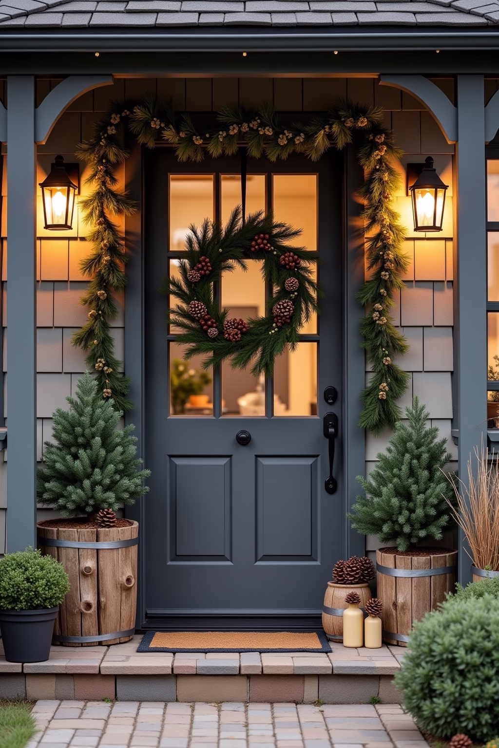 weihnachtsdeko draussen eingang outline 5