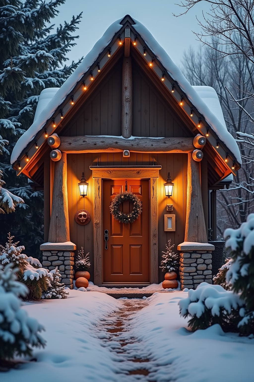 winter deko hauseingang outline 1