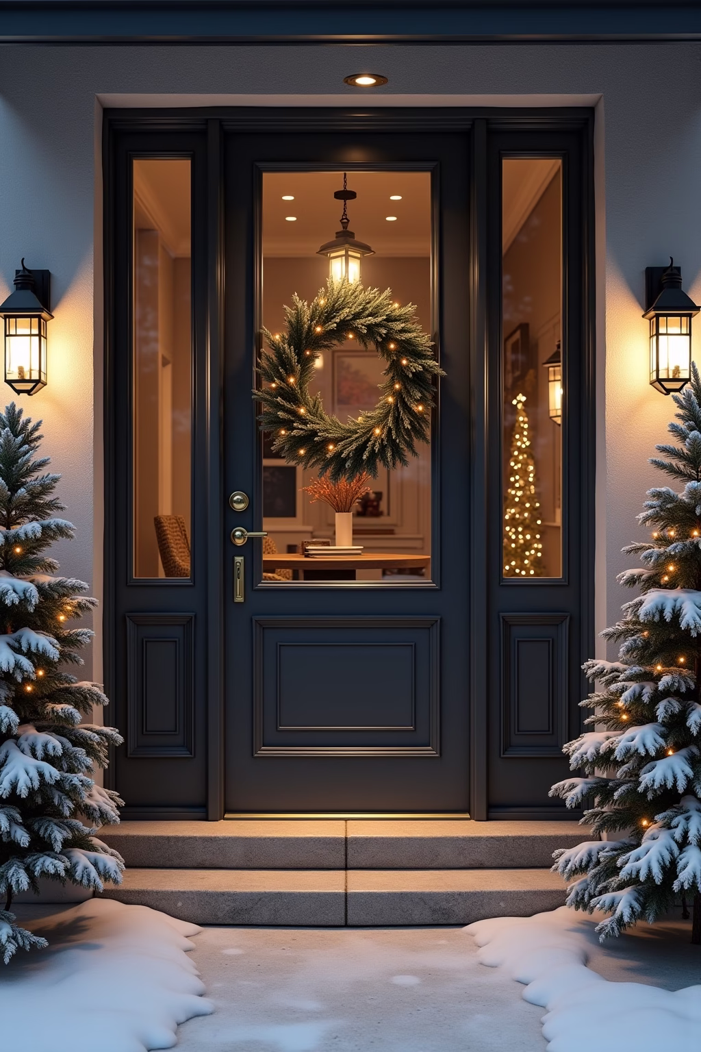 winter deko hauseingang outline 2