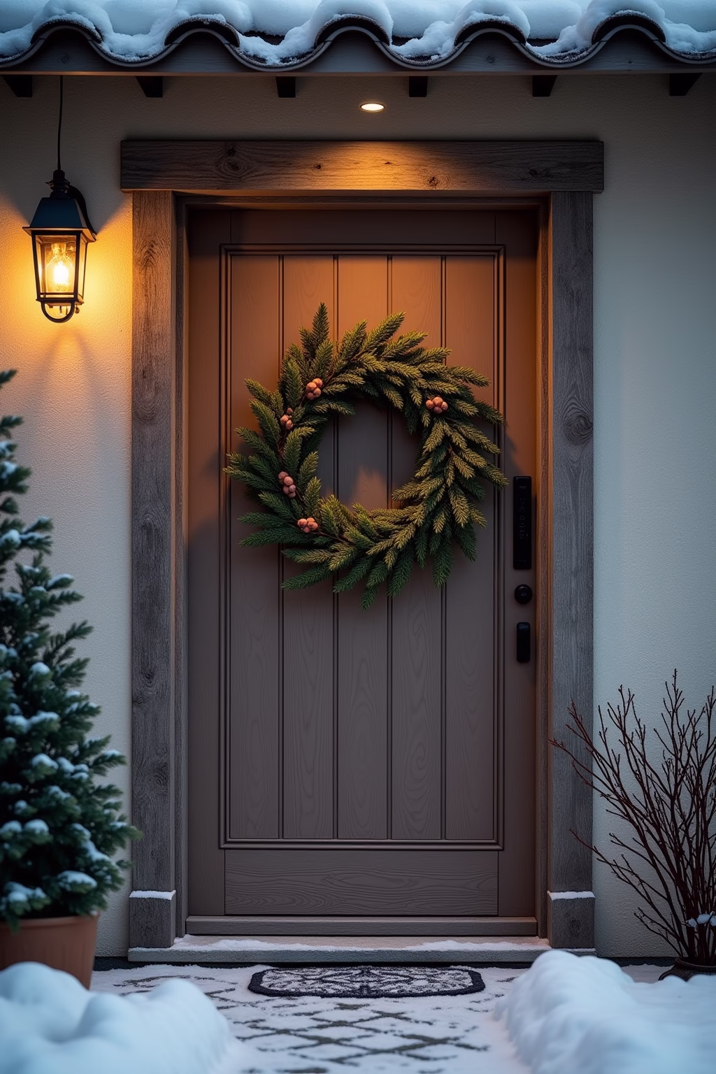 winter deko hauseingang outline 6