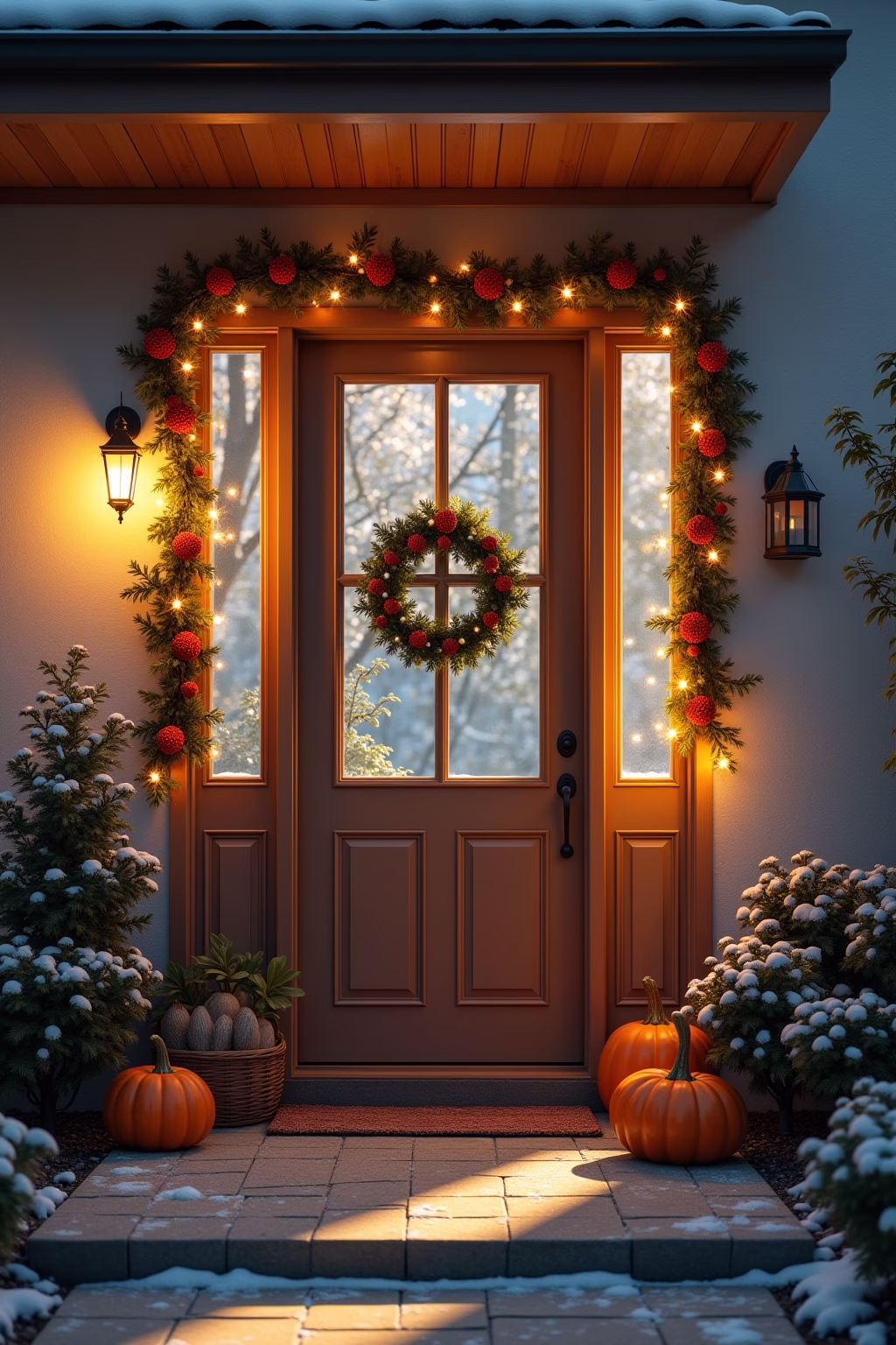 winter deko hauseingang outline 8